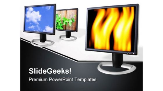 Computer Monitor Colors Internet PowerPoint Themes And PowerPoint Slides 0211