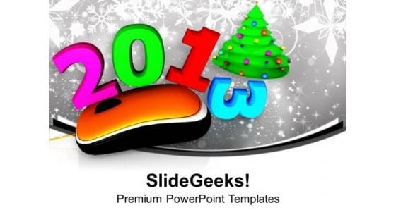 Computer Mouse With 2013 Christmas Tree PowerPoint Templates Ppt Backgrounds For Slides 0113 Computer Mouse With 2013 Christmas Tree PowerPoint Templates Ppt Backgrounds For Slides 0113