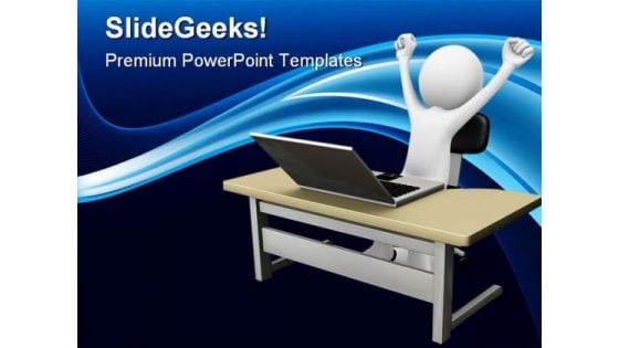 Computer Office Work Success PowerPoint Backgrounds And Templates 1210