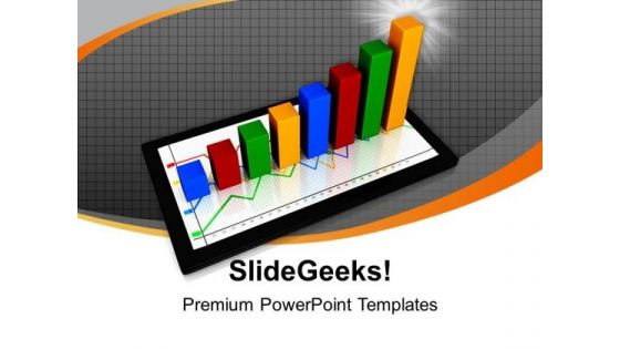 Computer Tablet With Business Graph Sales PowerPoint Templates Ppt Backgrounds For Slides 1212