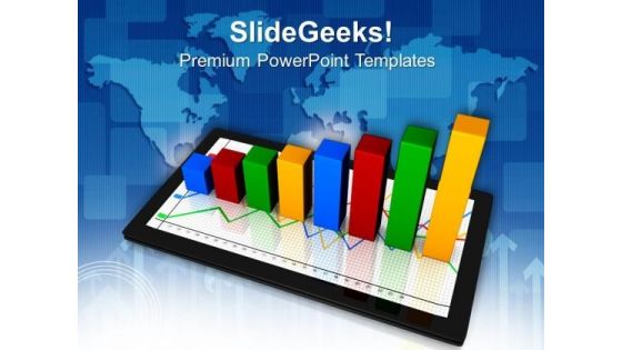 Computer Tablet With Business Growth Graph Success PowerPoint Templates And PowerPoint Themes 0812