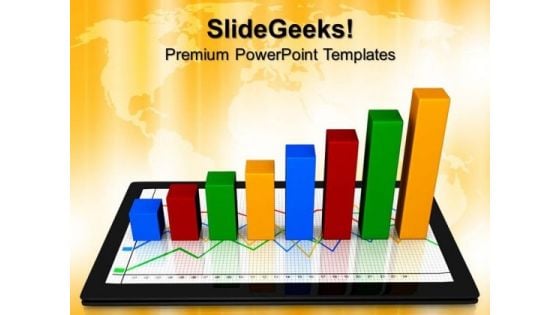 Computer Tablet With Graph Business PowerPoint Templates And PowerPoint Themes 0712