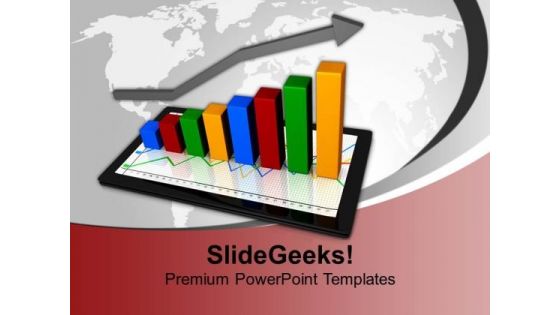 Computer Tablet With Graph Business PowerPoint Templates And PowerPoint Themes 1012