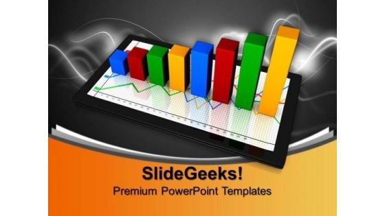 Computer Tablet With Success Growth Graph PowerPoint Templates And PowerPoint Themes 0912