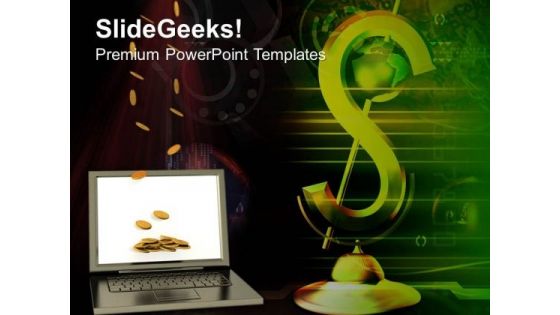 Computer With Dollar Money PowerPoint Templates And PowerPoint Themes 0912