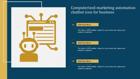 Computerized Marketing Automation Chatbot Icon For Business Professional Pdf