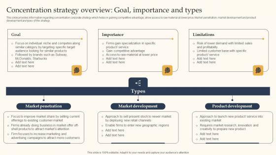 Concentration Strategy Overview Goal Key Business Tactics For Organizational Success Elements Pdf