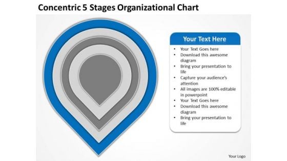 Concentric 5 Stages Organisational Chart Ppt Examples Business Plan PowerPoint Slides