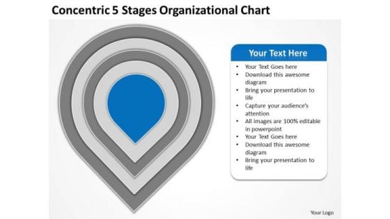 Concentric 5 Stages Organisational Chart Ppt Sample Business Plans PowerPoint Templates