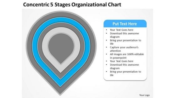 Concentric 5 Stages Organisational Chart Strategic Plan PowerPoint Templates