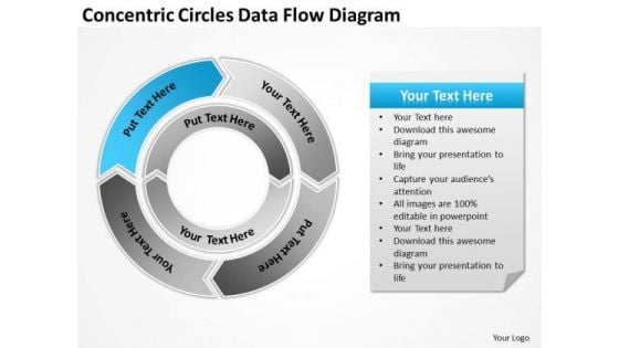 Concentric Circles Data Flow Diagram Business Plan Templates PowerPoint