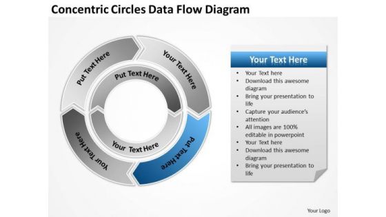 Concentric Circles Data Flow Diagram Examples Of Small Business Plans PowerPoint Templates