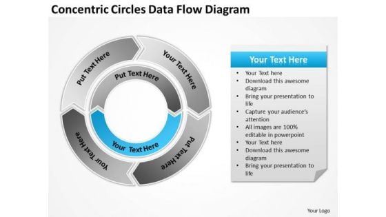 Concentric Circles Data Flow Diagram Ppt Business Plan Formats PowerPoint Slides