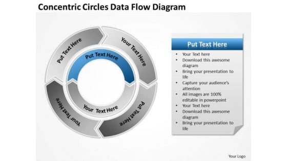 Concentric Circles Data Flow Diagram Ppt Non Profit Business Plans PowerPoint Templates