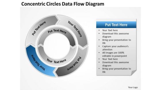 Concentric Circles Data Flow Diagram Writing Your Business Plan PowerPoint Templates