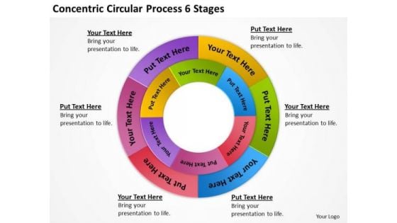 Concentric Circular Process 6 Stages Great Business Plan Examples PowerPoint Slides