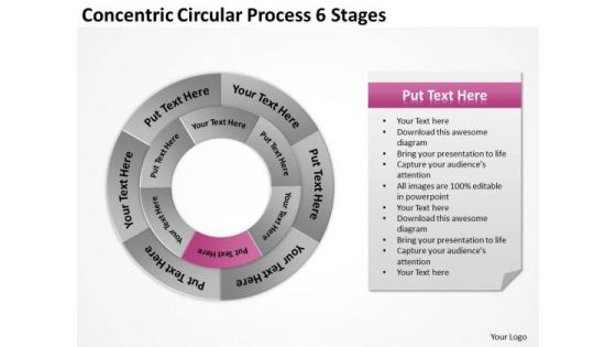 Concentric Circular Process 6 Stages Ppt Business Plan PowerPoint Slides