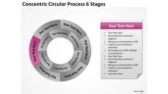 Concentric Circular Process 6 Stages Ppt How To Form Business Plan PowerPoint Slides