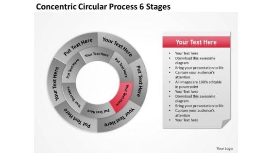 Concentric Circular Process 6 Stages Ppt Writing Up Business Plan PowerPoint Slides