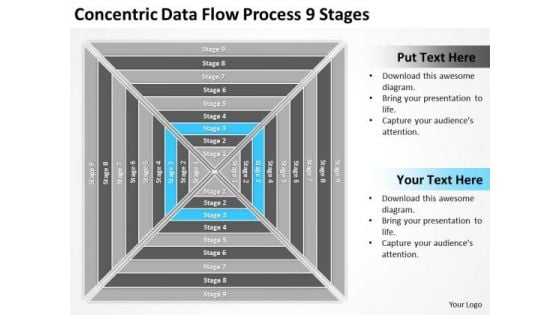 Concentric Data Flow Process 9 Stages Ppt Business Plan PowerPoint Slides