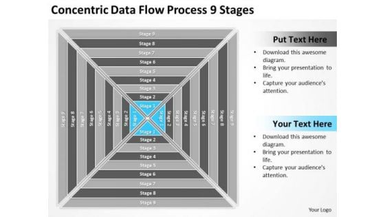 Concentric Data Flow Process 9 Stages Ppt Plans PowerPoint Slides
