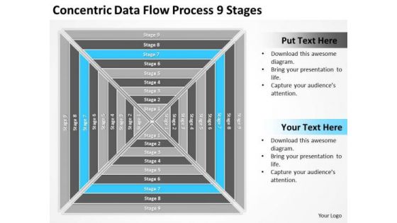 Concentric Data Flow Process 9 Stages Ppt Template For Business Plan PowerPoint Slides