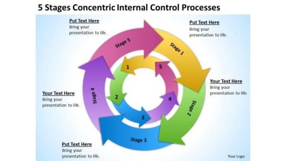 Concentric Internal Control Processes Business Plan Template PowerPoint Templates