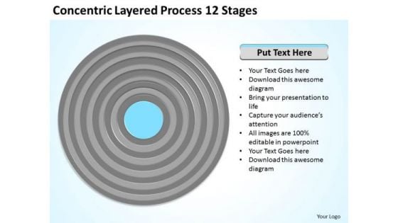 Concentric Layered Process 12 Stages Ppt Business Plan Outline Template PowerPoint Slides