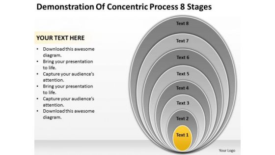 Concentric Process 8 Stages Ppt Business Plan Template PowerPoint Slides