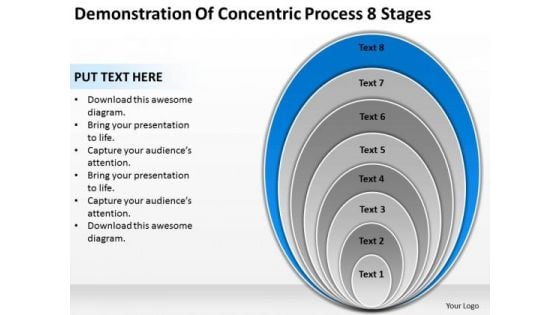 Concentric Process 8 Stages Ppt Steps For Writing Business Plan PowerPoint Slides