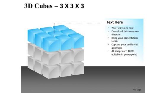 Concept 3d Cubes 3x3x3 PowerPoint Slides And Ppt Diagram Templates