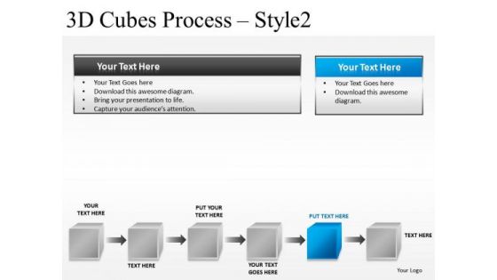 Concept 3d Cubes Process 2 PowerPoint Slides And Ppt Diagram Templates