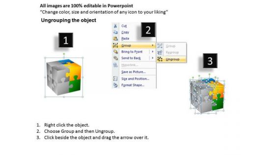 Concept 3d Cubes Puzzle Pieces PowerPoint Slides And Ppt Diagram Templates