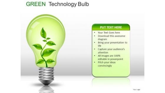 Concept Green Technology Bulb PowerPoint Slides And Ppt Diagram Templates