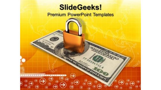 Concept Of Locked Money Credit PowerPoint Templates And PowerPoint Themes 0912
