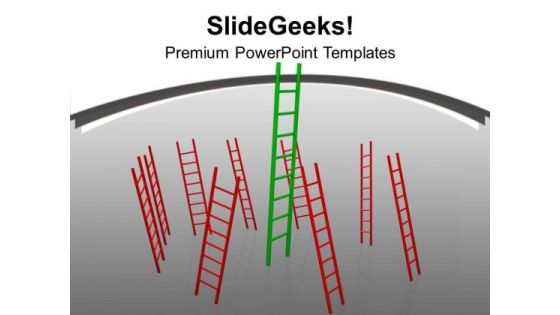 Conceptual Image Of Growth Ladders Success PowerPoint Templates Ppt Backgrounds For Slides 0113