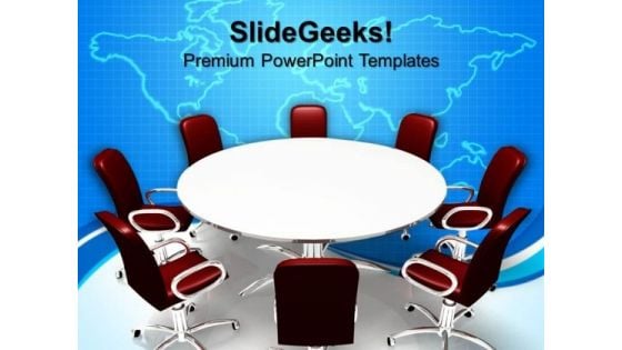 Conference Table And Chairs In Meeting Room Business PowerPoint Templates And PowerPoint Themes 0812