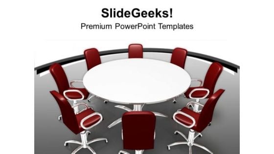 Conference Table And Chairs In Meeting Room PowerPoint Templates Ppt Backgrounds For Slides 0113