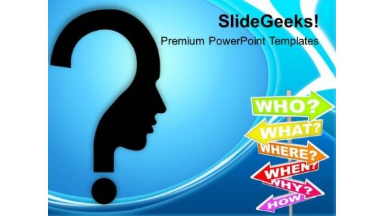 Confused Man With Questions Business Concept PowerPoint Templates Ppt Backgrounds For Slides 0213