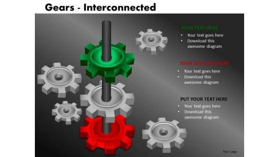 Connected Business Gears PowerPoint Ppt Templates