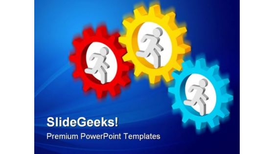 Connected Gears Business PowerPoint Templates And PowerPoint Backgrounds 0411