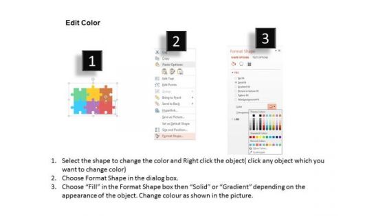 Connected Puzzle Pieces With Icons PowerPoint Templates