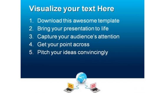 Connected To The World Computer PowerPoint Themes And PowerPoint Slides 0211