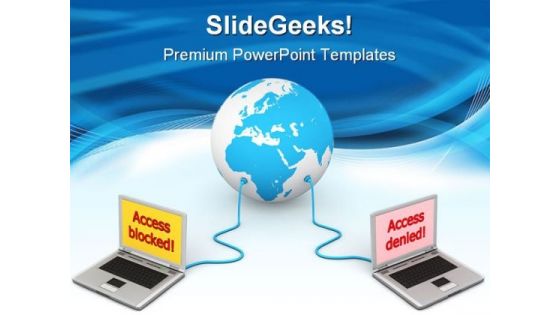 Connected To The World Computer PowerPoint Themes And PowerPoint Slides 0211