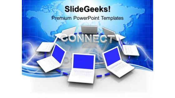 Connected White Computers Internet PowerPoint Templates And PowerPoint Themes 0912