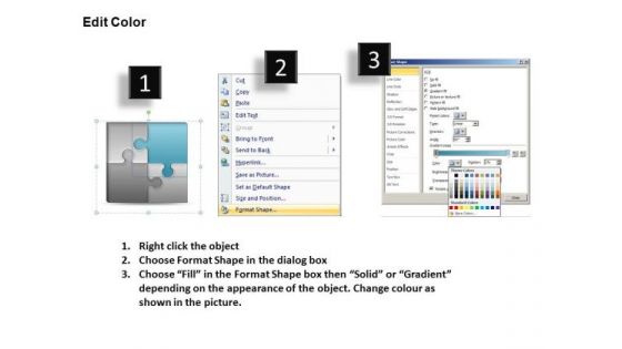 Connection 3d Puzzle Pieces 2x2 PowerPoint Slides And Ppt Diagram Templates