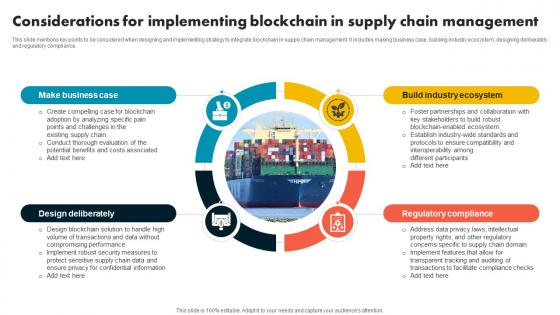 Considerations For Implementing Blockchain In Supply Chain Evolution Harnessing The Power BCT SS V Considerations For Implementing Blockchain In Supply Chain Evolution Harnessing The Power BCT SS V