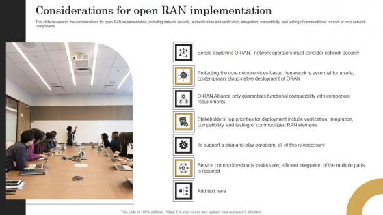 Considerations For Open Ran Implementation Revolutionizing Mobile Networks Mockup PDF Considerations For Open Ran Implementation Revolutionizing Mobile Networks Mockup PDF