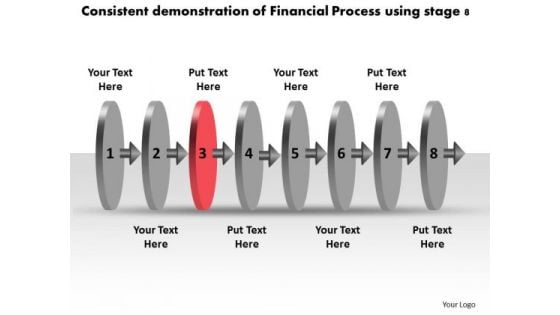 Consistent Demonstration Of Financial Process Using Stage 8 Flow Charts PowerPoint Slides