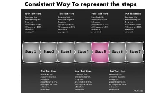 Consistent Way To Represent The Steps Create Flowchart PowerPoint Templates